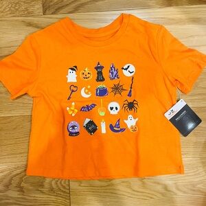 Halloween Orange Kids Short Sleeve Tee